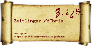Zeitlinger Ábris névjegykártya